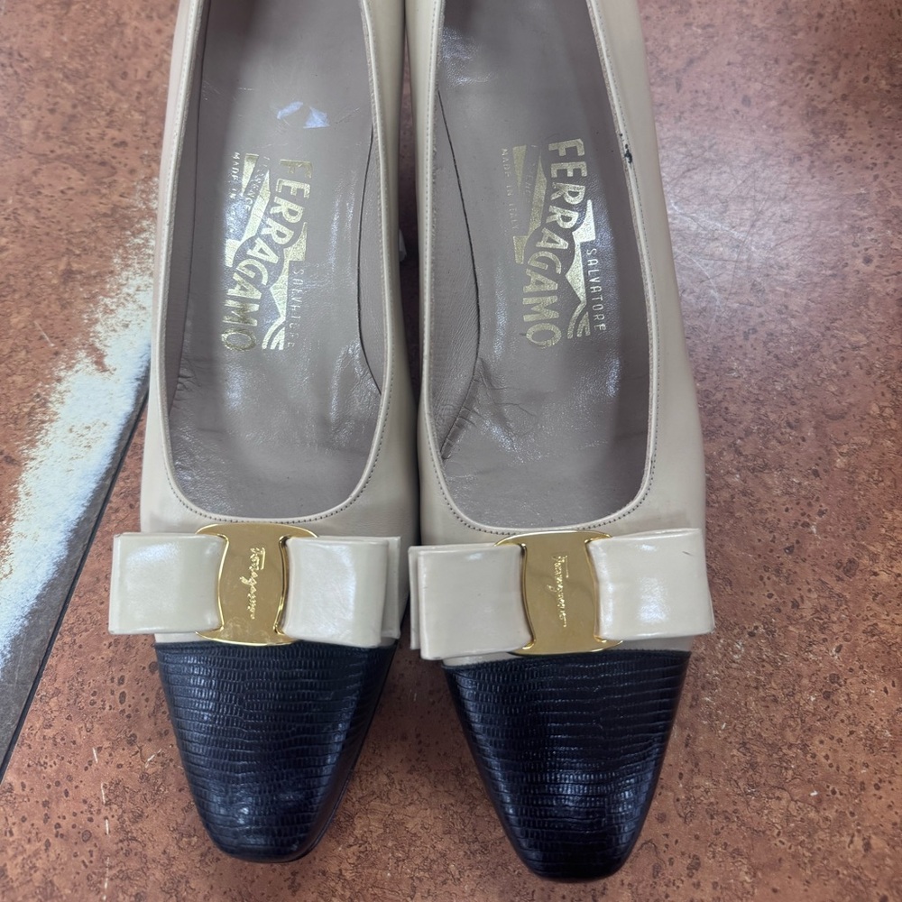 Salvatore Ferragamo  ladies 9 and a half AA used in with a few condition issues